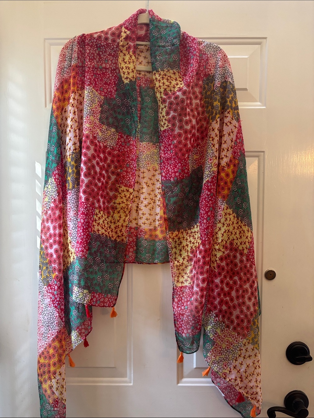 Multicolor Patchwork Lightweight scarf wrap